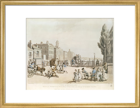 Entrance of Tottenham Court Road Turnpike with a view of St James's Chapel 1798