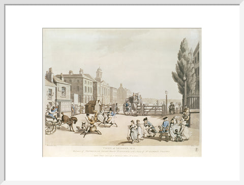 Entrance of Tottenham Court Road Turnpike with a view of St James's Chapel 1798