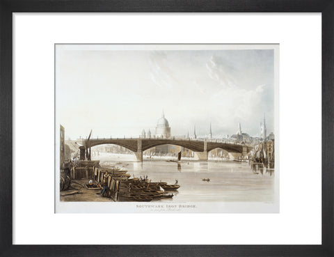 Southwark Iron Bridge as seen from Bank-side 1819