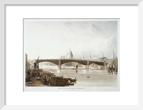 Southwark Iron Bridge as seen from Bank-side 1819
