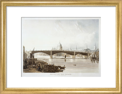 Southwark Iron Bridge as seen from Bank-side 1819