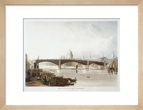 Southwark Iron Bridge as seen from Bank-side 1819