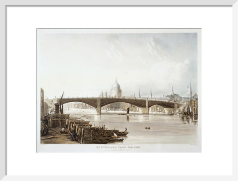 Southwark Iron Bridge as seen from Bank-side 1819