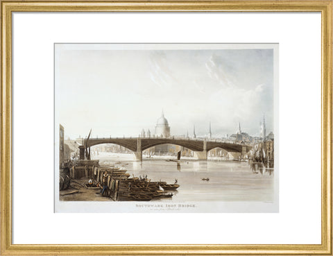 Southwark Iron Bridge as seen from Bank-side 1819