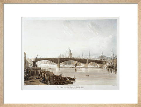 Southwark Iron Bridge as seen from Bank-side 1819