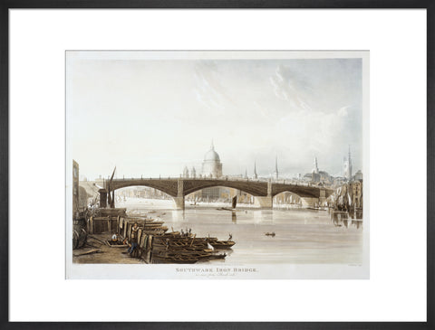 Southwark Iron Bridge as seen from Bank-side 1819
