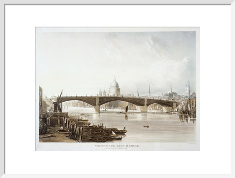 Southwark Iron Bridge as seen from Bank-side 1819