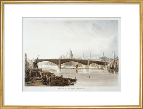 Southwark Iron Bridge as seen from Bank-side 1819