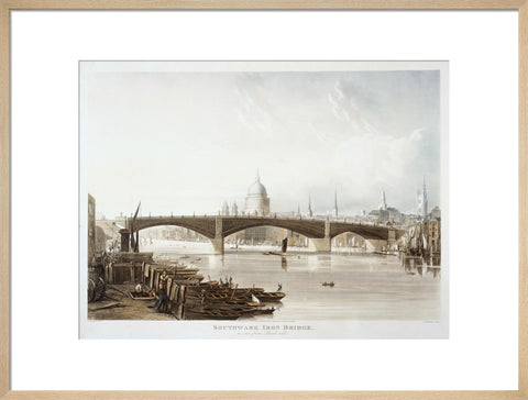 Southwark Iron Bridge as seen from Bank-side 1819