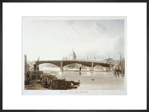 Southwark Iron Bridge as seen from Bank-side 1819