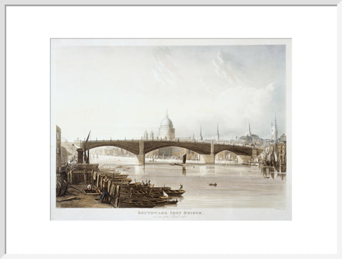 Southwark Iron Bridge as seen from Bank-side 1819