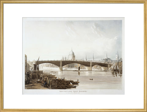 Southwark Iron Bridge as seen from Bank-side 1819