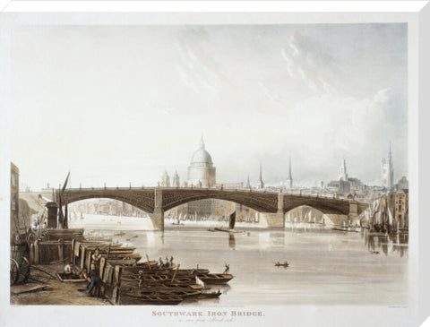 Southwark Iron Bridge as seen from Bank-side 1819