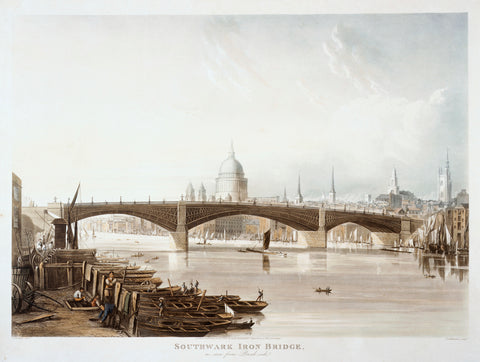 Southwark Iron Bridge as seen from Bank-side 1819