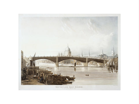 Southwark Iron Bridge as seen from Bank-side 1819