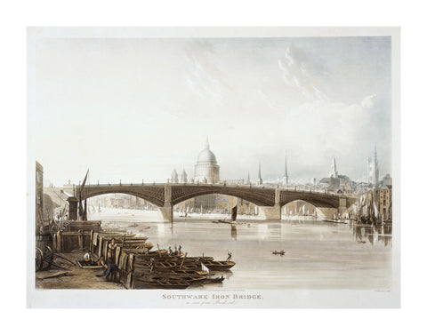 Southwark Iron Bridge as seen from Bank-side 1819