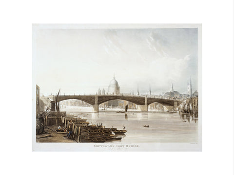 Southwark Iron Bridge as seen from Bank-side 1819