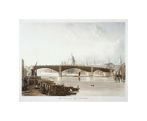 Southwark Iron Bridge as seen from Bank-side 1819