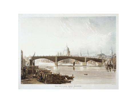 Southwark Iron Bridge as seen from Bank-side 1819