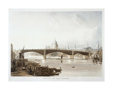 Southwark Iron Bridge as seen from Bank-side 1819