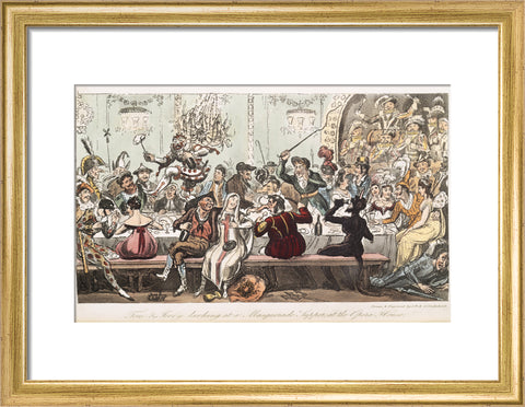 Tom and Jerry larking at a Masquerade Supper at the Opera House 1821
