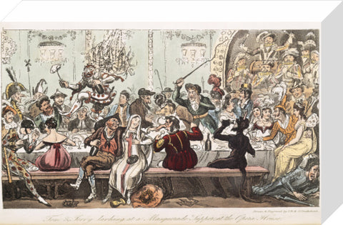 Tom and Jerry larking at a Masquerade Supper at the Opera House 1821