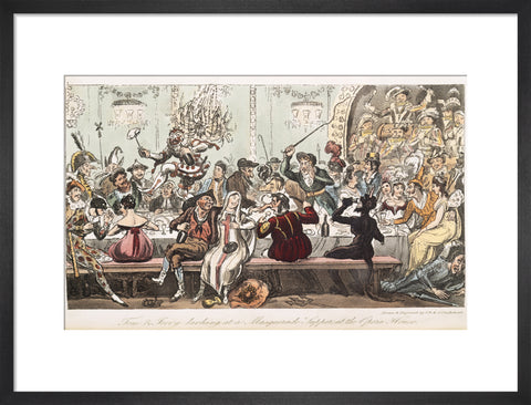 Tom and Jerry larking at a Masquerade Supper at the Opera House 1821