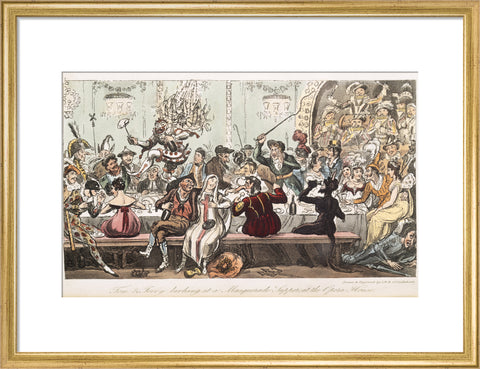 Tom and Jerry larking at a Masquerade Supper at the Opera House 1821