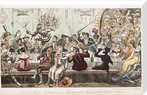 Tom and Jerry larking at a Masquerade Supper at the Opera House 1821