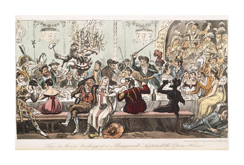 Tom and Jerry larking at a Masquerade Supper at the Opera House 1821