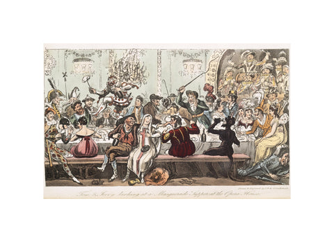 Tom and Jerry larking at a Masquerade Supper at the Opera House 1821