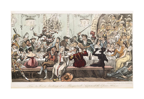 Tom and Jerry larking at a Masquerade Supper at the Opera House 1821