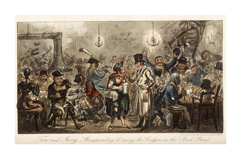 Tom and Jerry 'masquerading it' among the lodgers of the back slums 1821