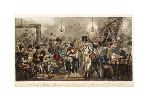 Tom and Jerry 'masquerading it' among the lodgers of the back slums 1821