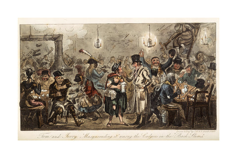 Tom and Jerry 'masquerading it' among the lodgers of the back slums 1821