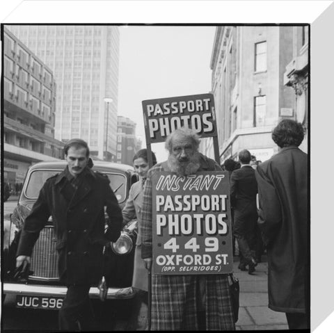 Sandwich-board advertising man 20th century