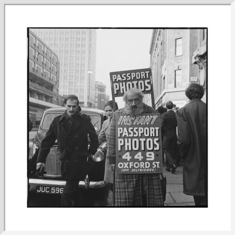 Sandwich-board advertising man 20th century