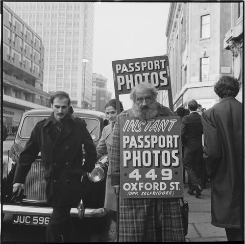 Sandwich-board advertising man 20th century