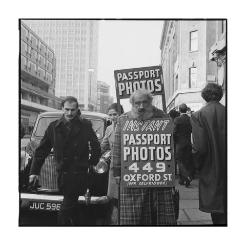 Sandwich-board advertising man 20th century