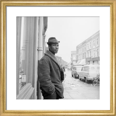 Man on a street in Notting Hill 1961