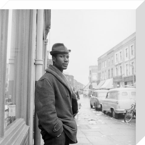 Man on a street in Notting Hill 1961