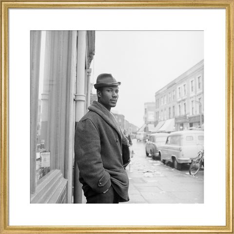 Man on a street in Notting Hill 1961