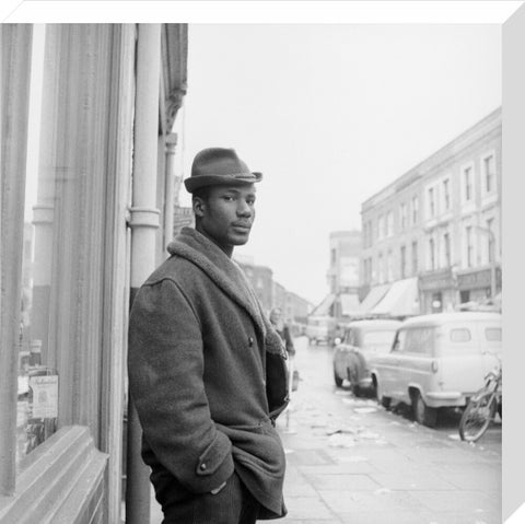 Man on a street in Notting Hill 1961