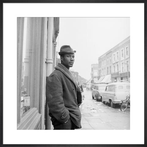 Man on a street in Notting Hill 1961