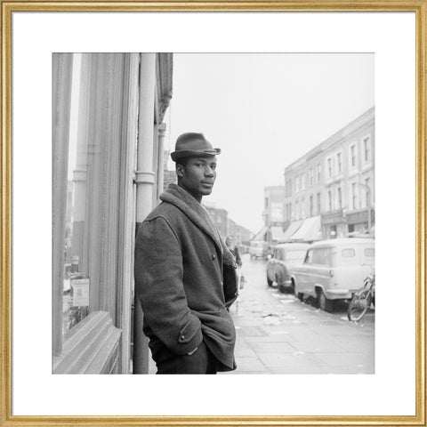 Man on a street in Notting Hill 1961