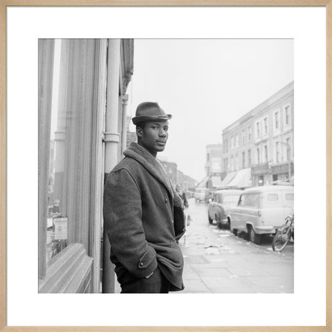 Man on a street in Notting Hill 1961