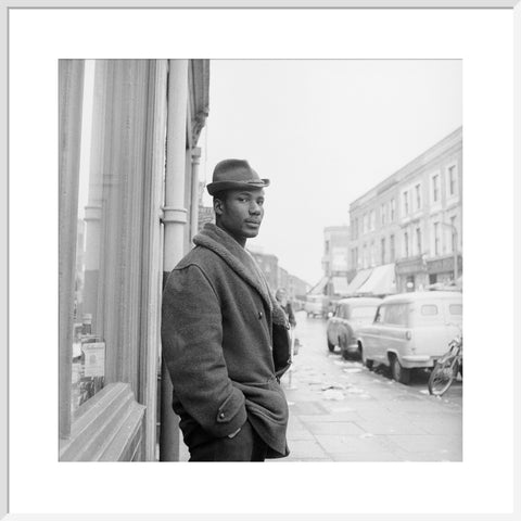 Man on a street in Notting Hill 1961