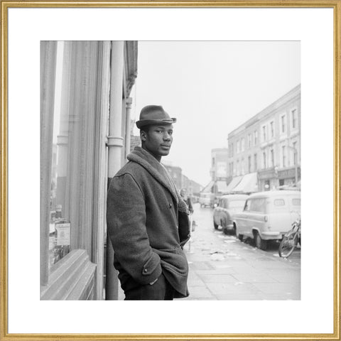 Man on a street in Notting Hill 1961