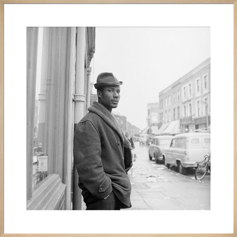Man on a street in Notting Hill 1961