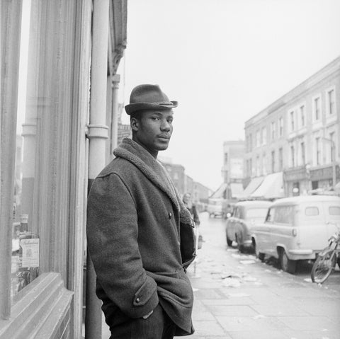 Man on a street in Notting Hill 1961